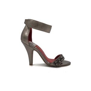 Vintage by Jeffrey Campbell Silver Pewter Leather Hough Heels Size 7